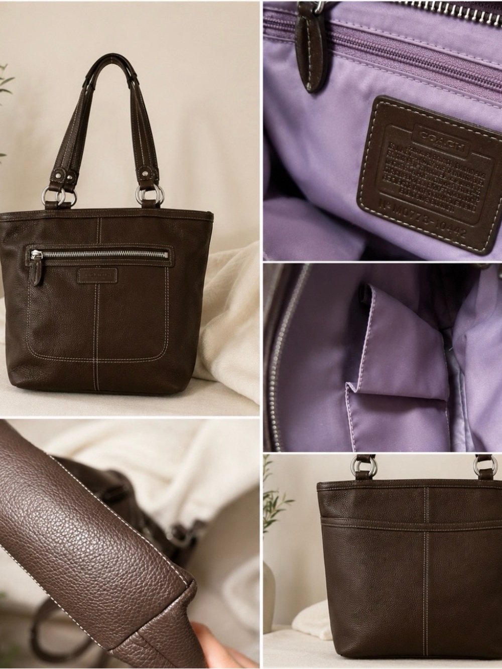 Coach Penelope pebbled Leather Tote